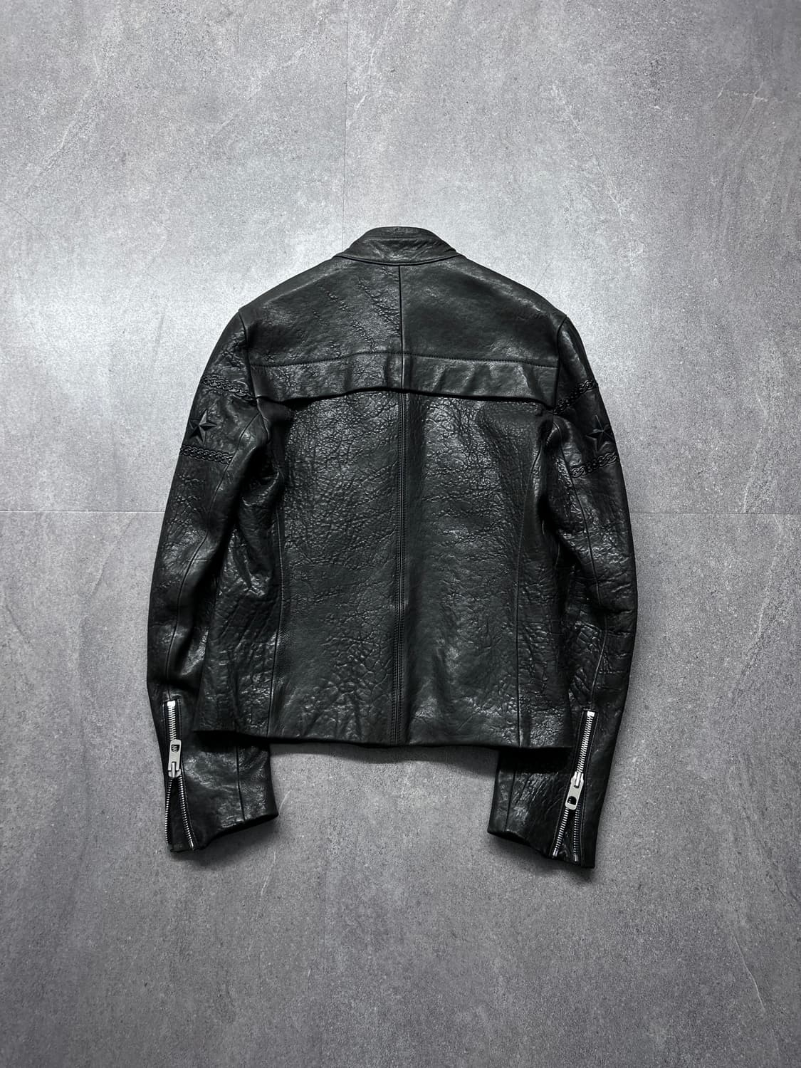 시스템 옴므 스타 엠보싱 풀 지퍼 램스킨 자켓 상품이미지7