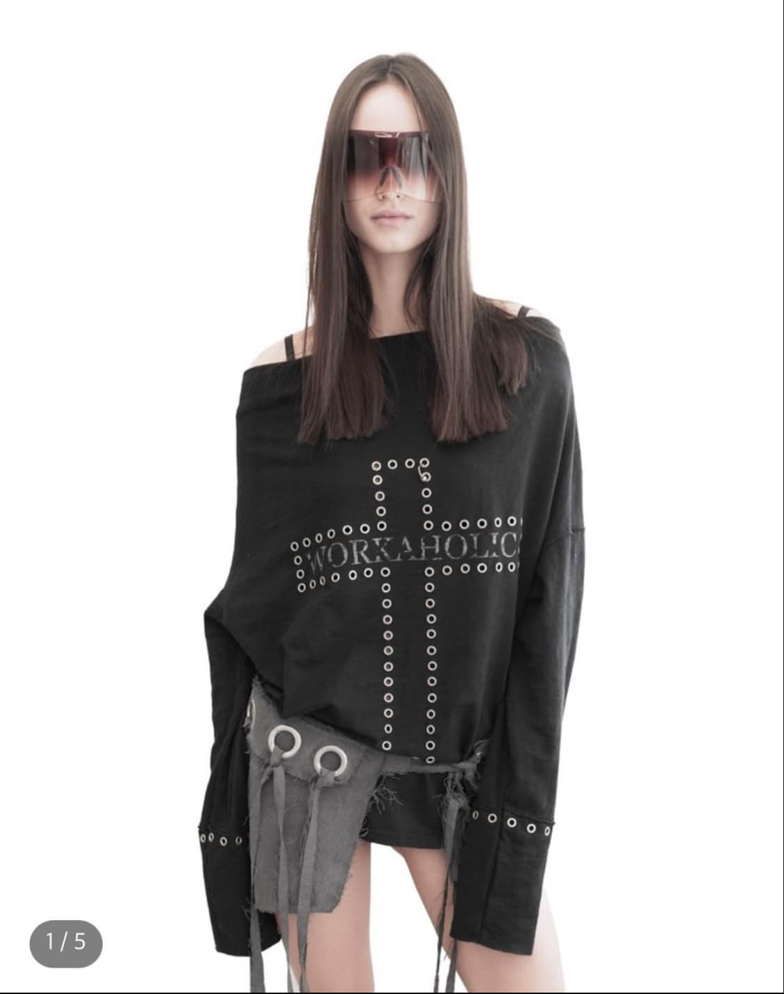 Kimyo CROSS PIERCING BATWING TEE IN DARK 상품이미지1