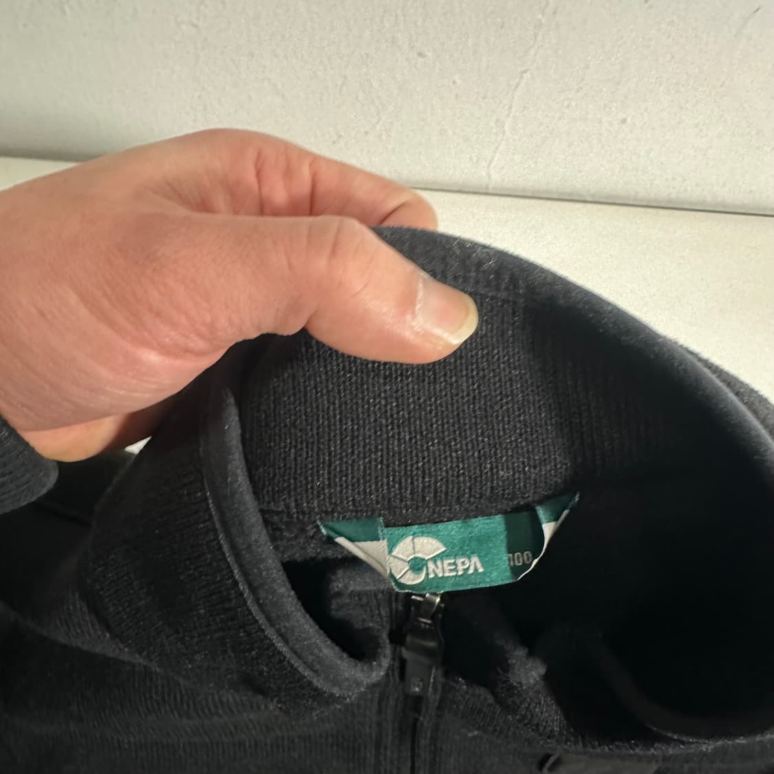 95 M 네파 블랙 기본로고 기모 폴리자켓 상품이미지4