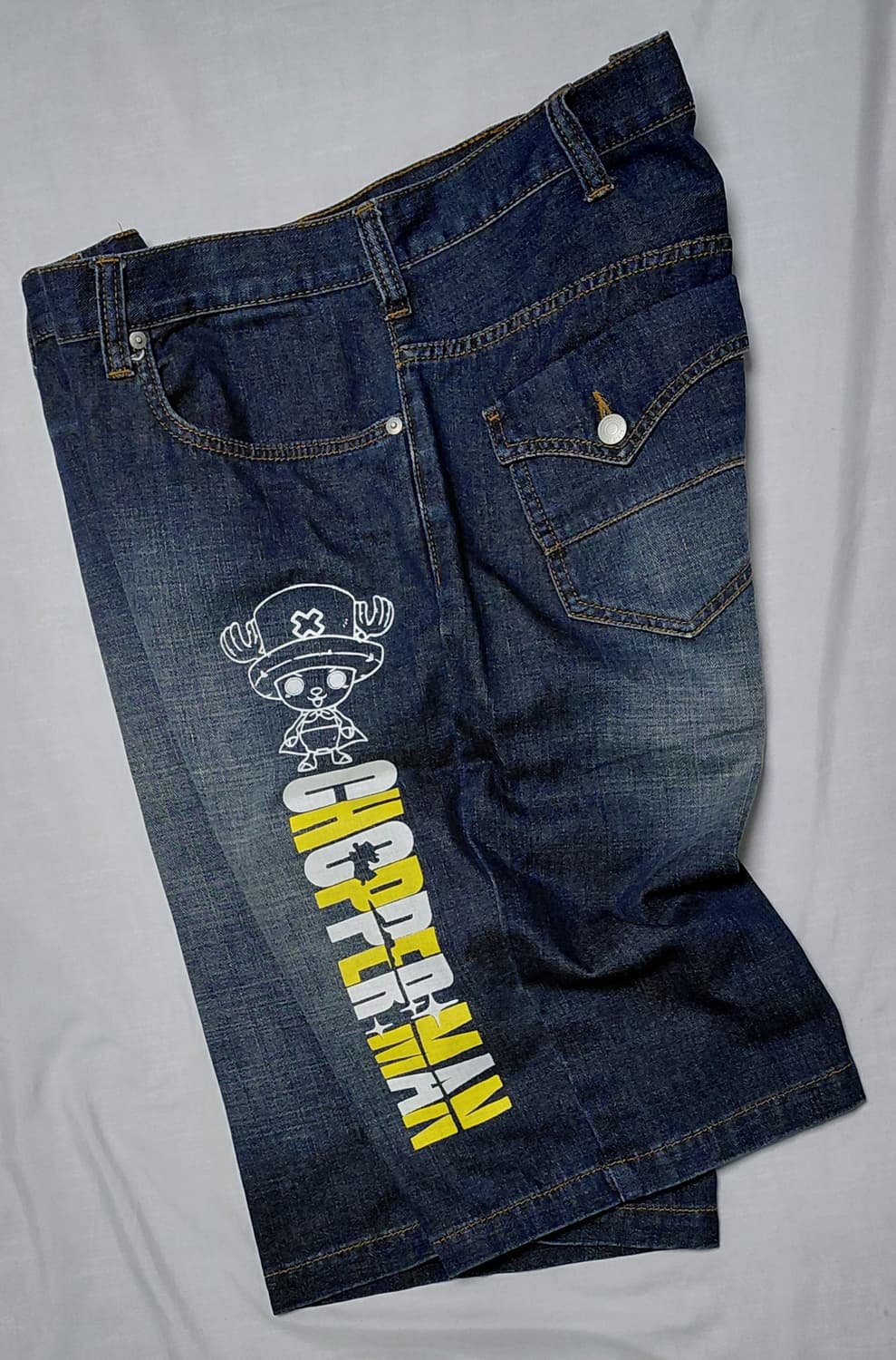 [정품] 원피스 쵸파맨(CHOPPER MAN) 빅로고 빈티지 데님 쇼츠 상품이미지1