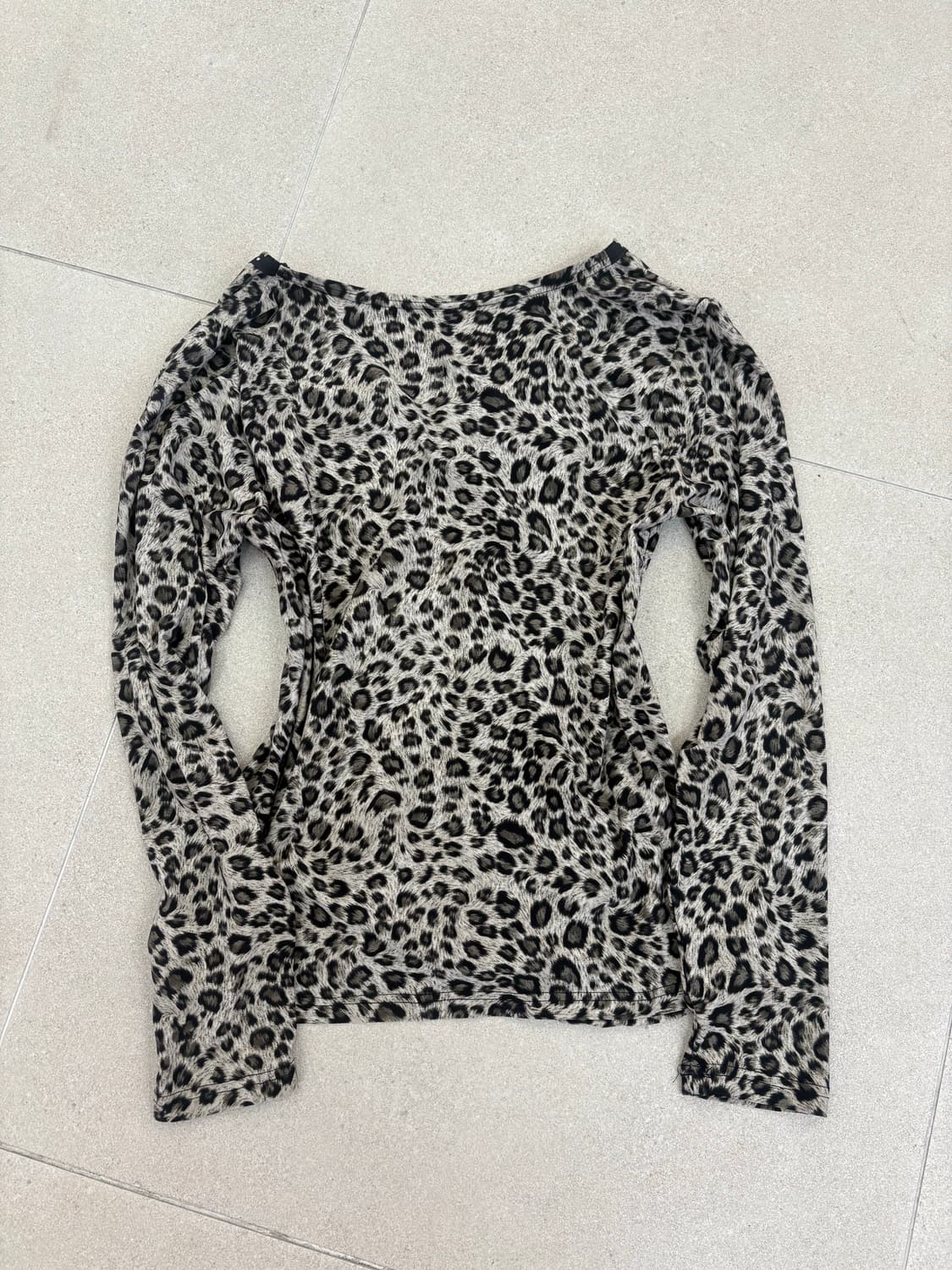 레오파드 셔링 큐빅 집업 상품이미지2