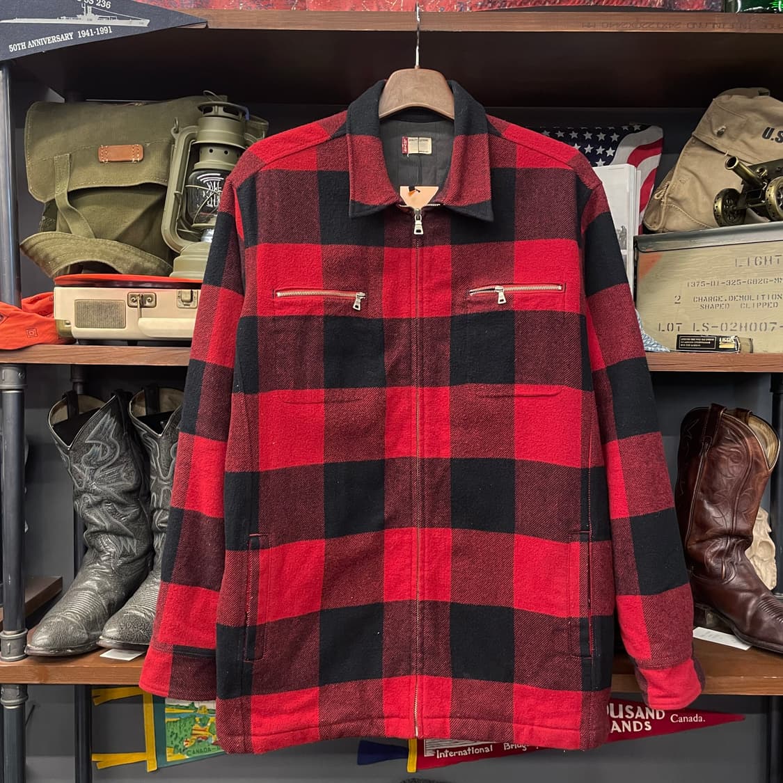 리바이스 타탄 체크 플란넬 모직 자켓 상품이미지1