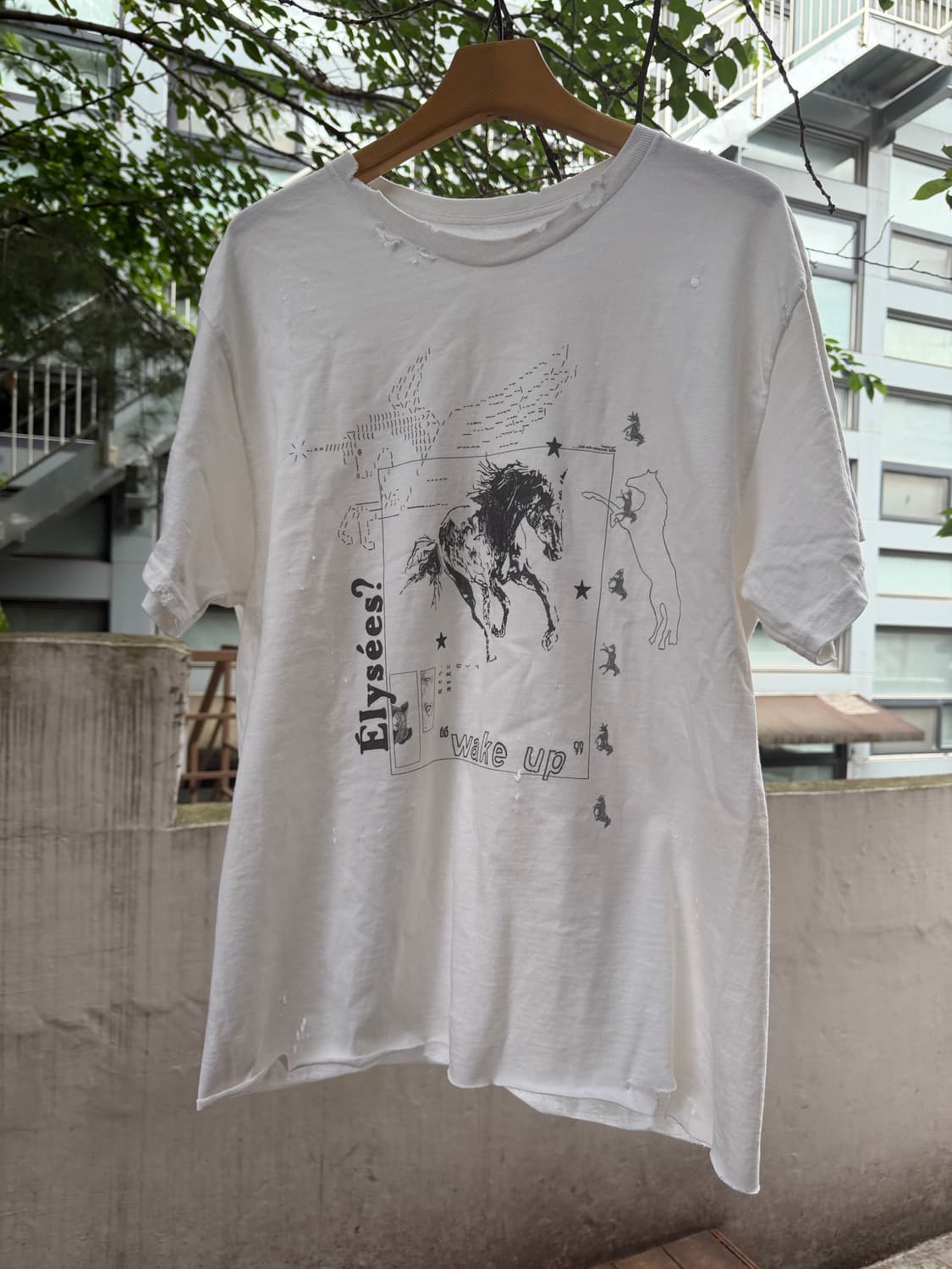 “Wake up” Worn-out Halfsleeve Tee 상품이미지1