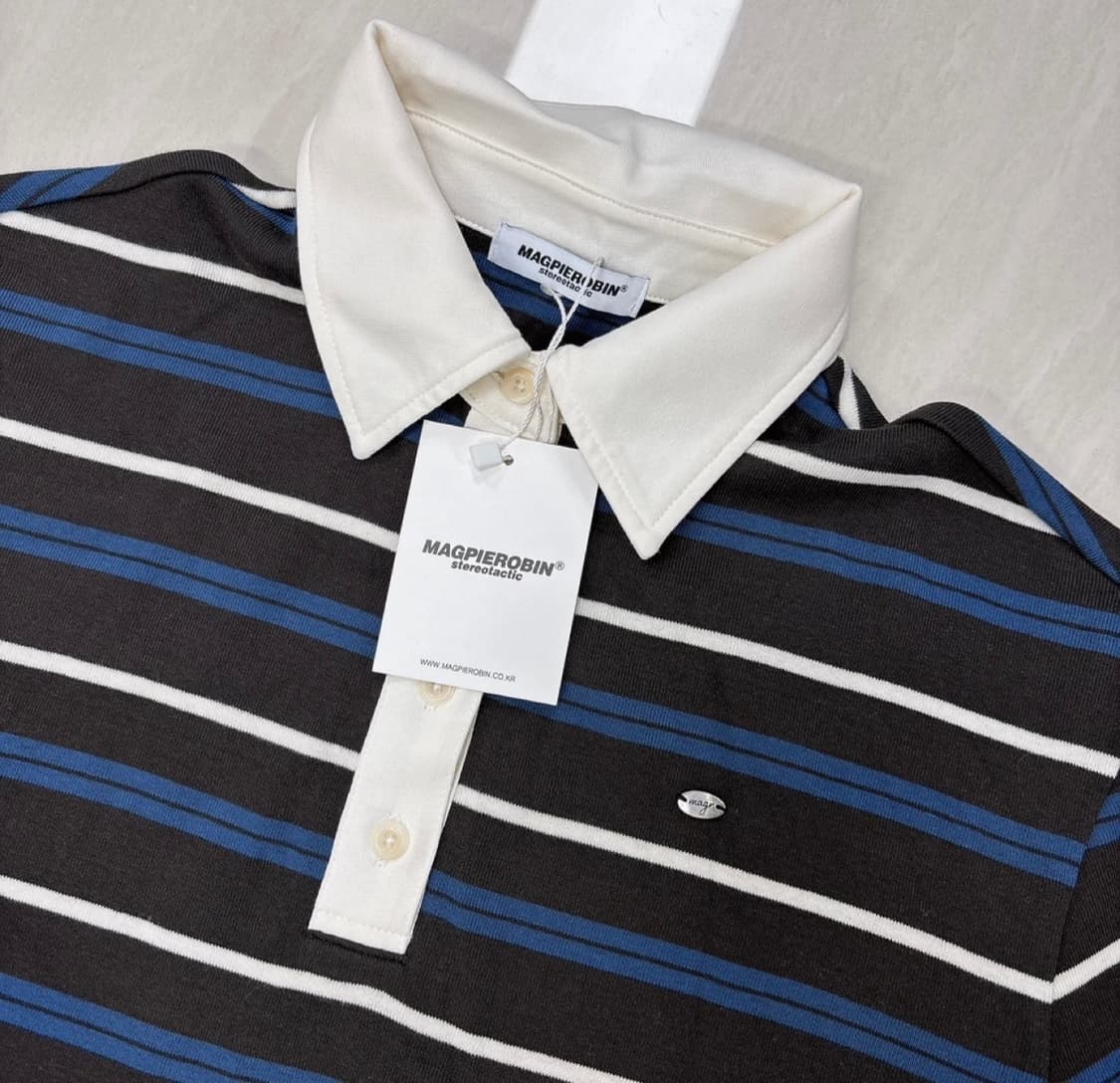 새제품 맥파이로빈 스트라이프 카라티 럭비티 상품이미지2