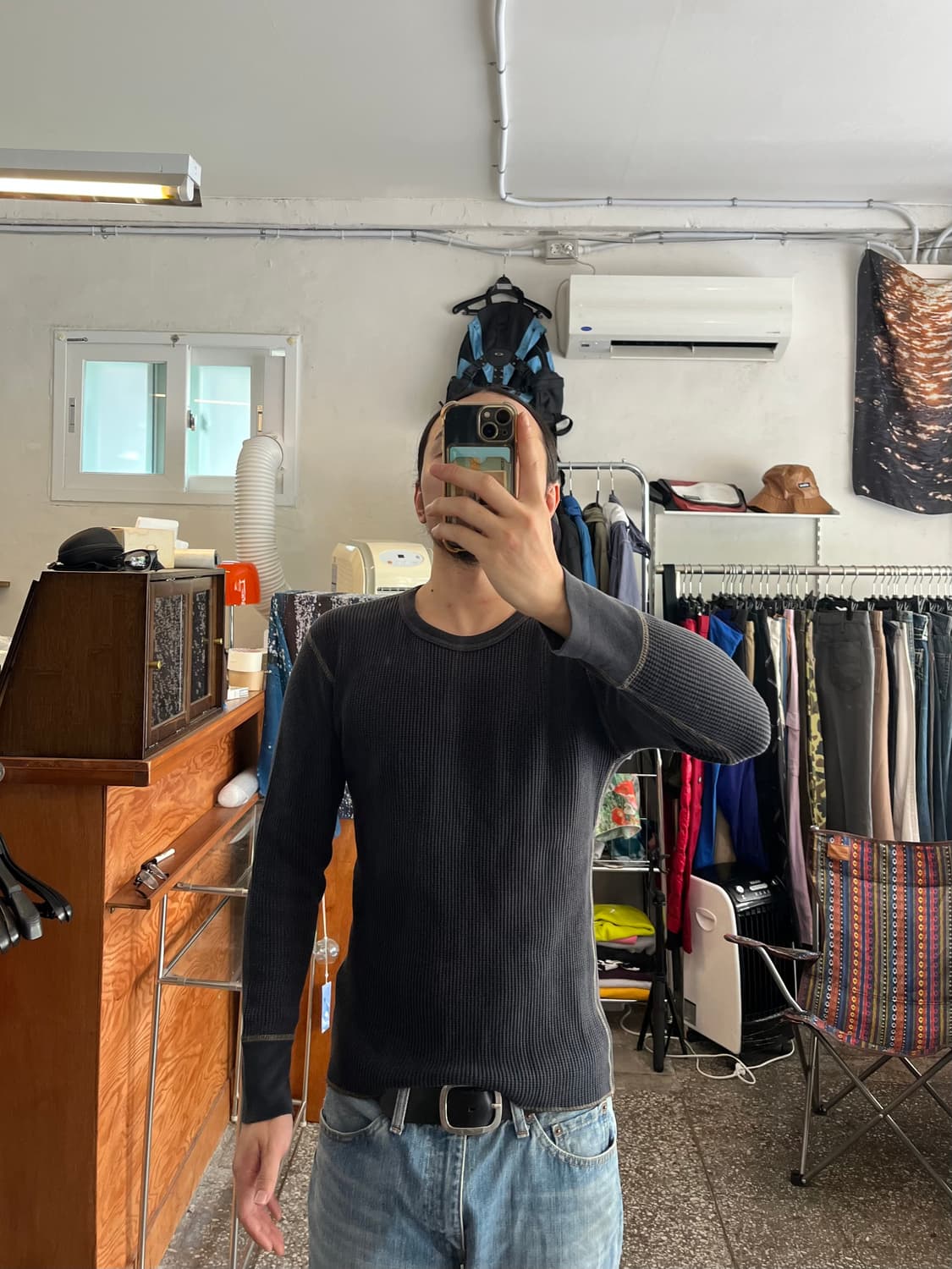 조맥코이 볼파크 블랙 써멀 긴팔티셔츠 상품이미지1