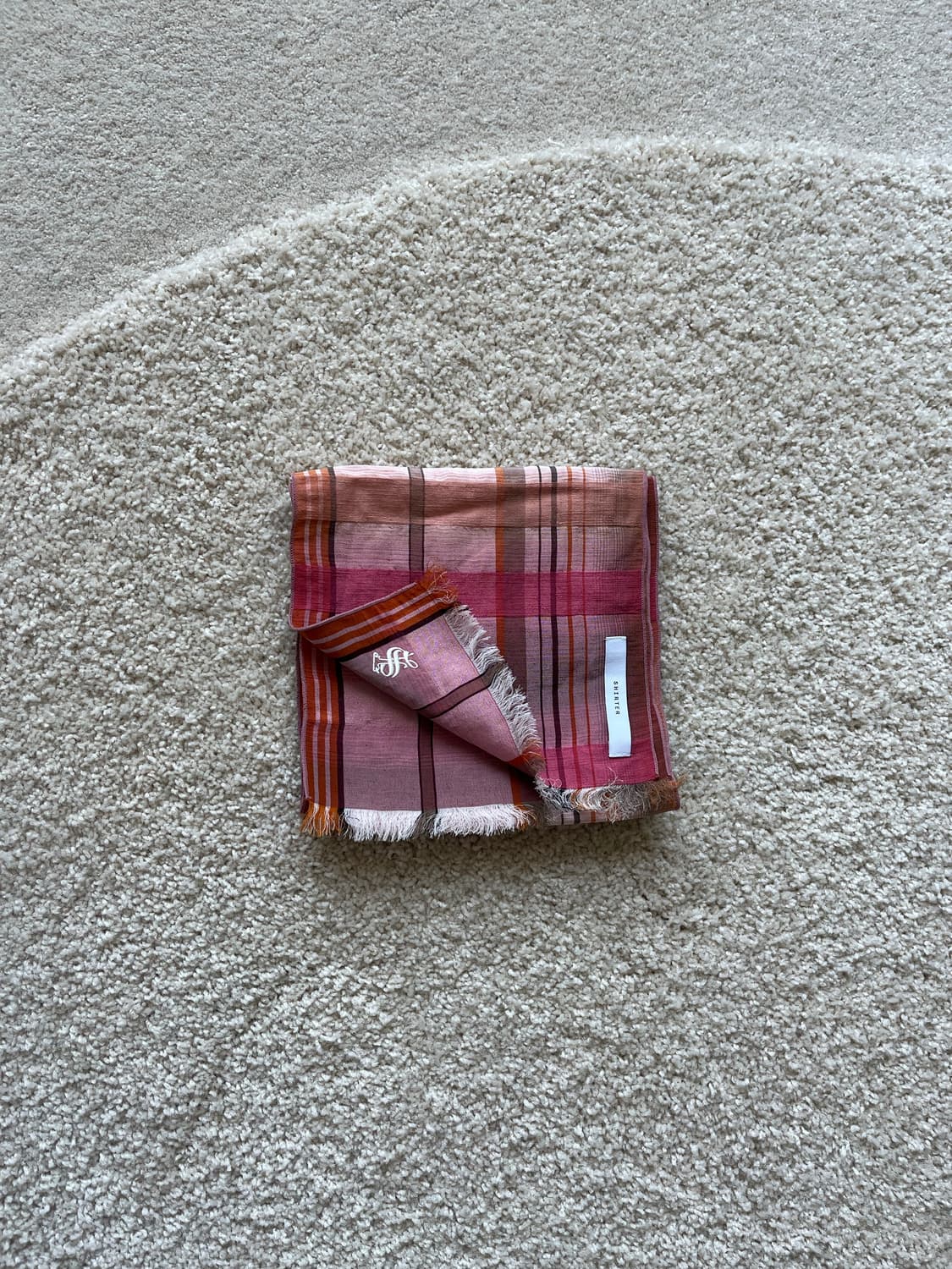 셔터 린넨 실크 체크 스카프  상품이미지5