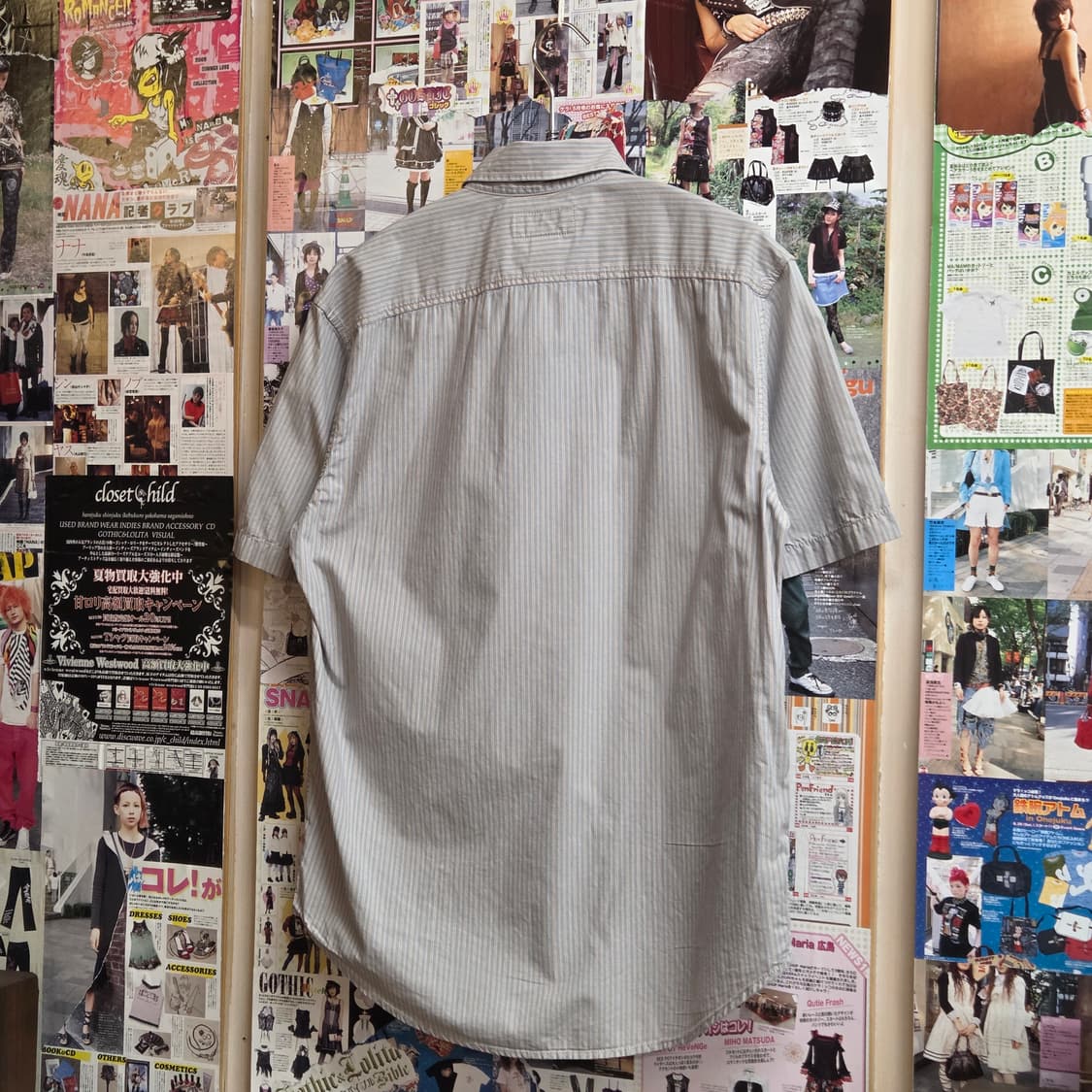 빈티지 자수 스트라이프 반팔 셔츠 상품이미지4