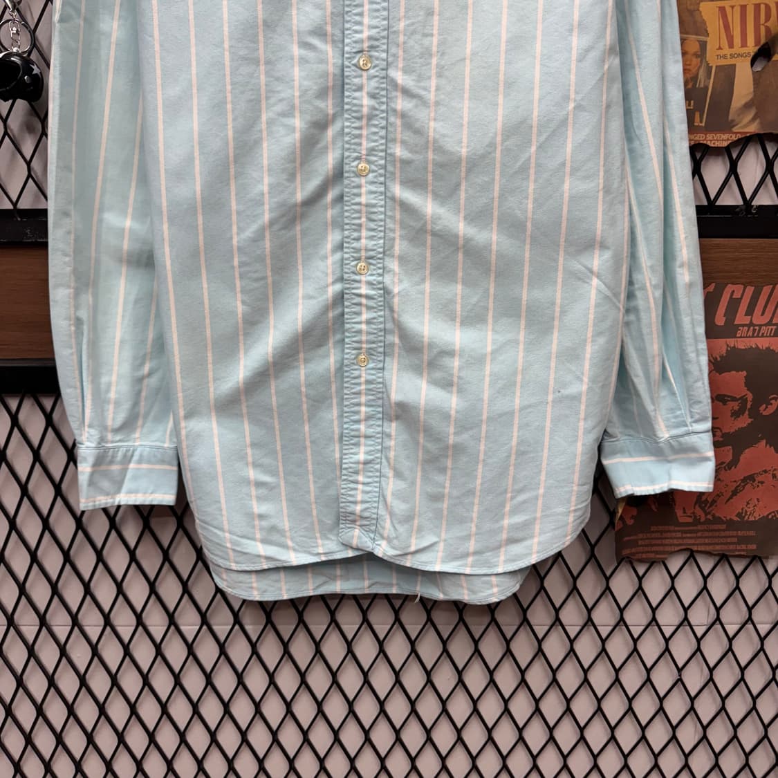 폴로 랄프로렌 스트라이프 긴팔 셔츠 멀티포니 로고 포인트 민트 상품이미지4