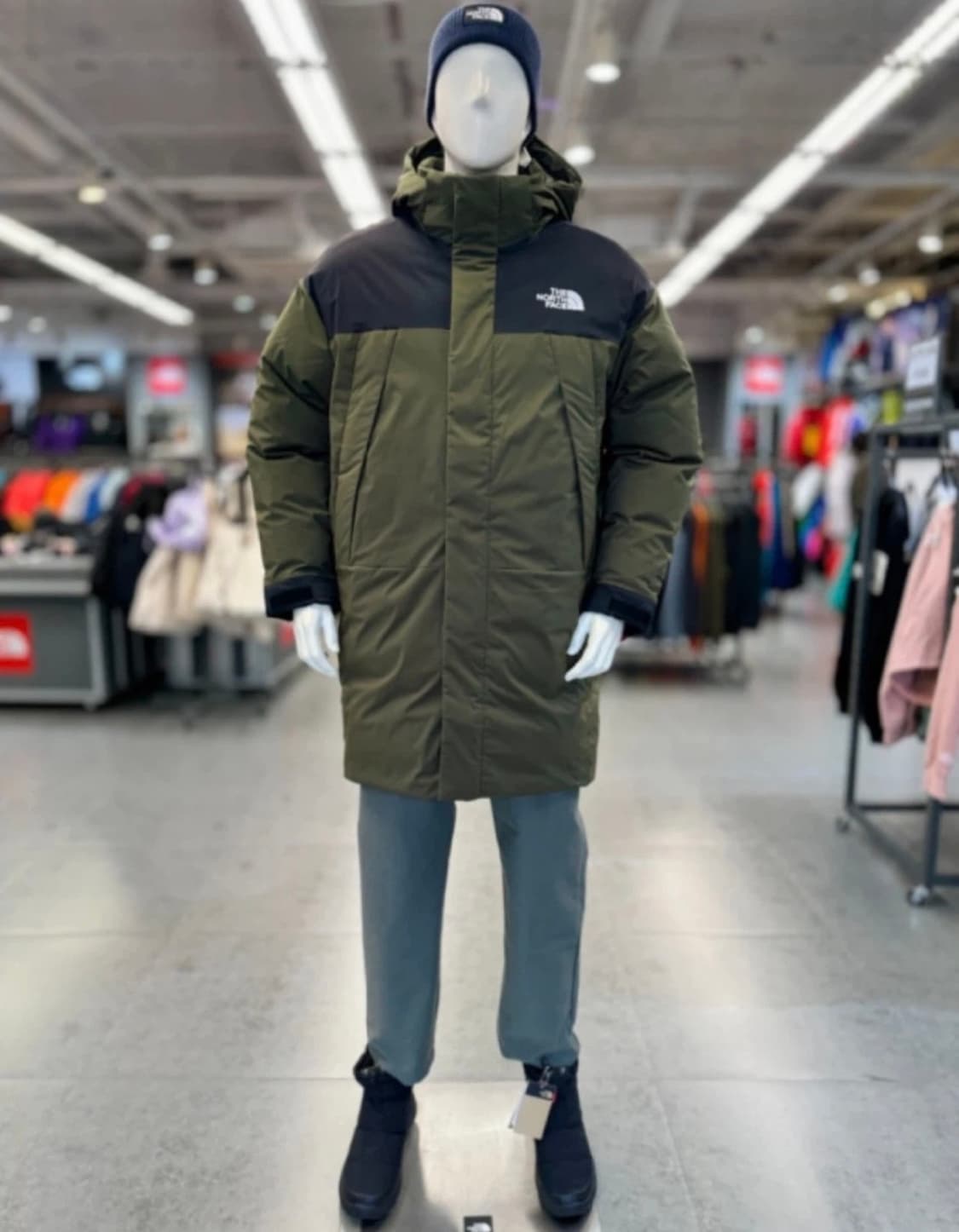 노스페이스 AIR HEAT 롱패딩 다크카키 95 새상품 상품이미지1