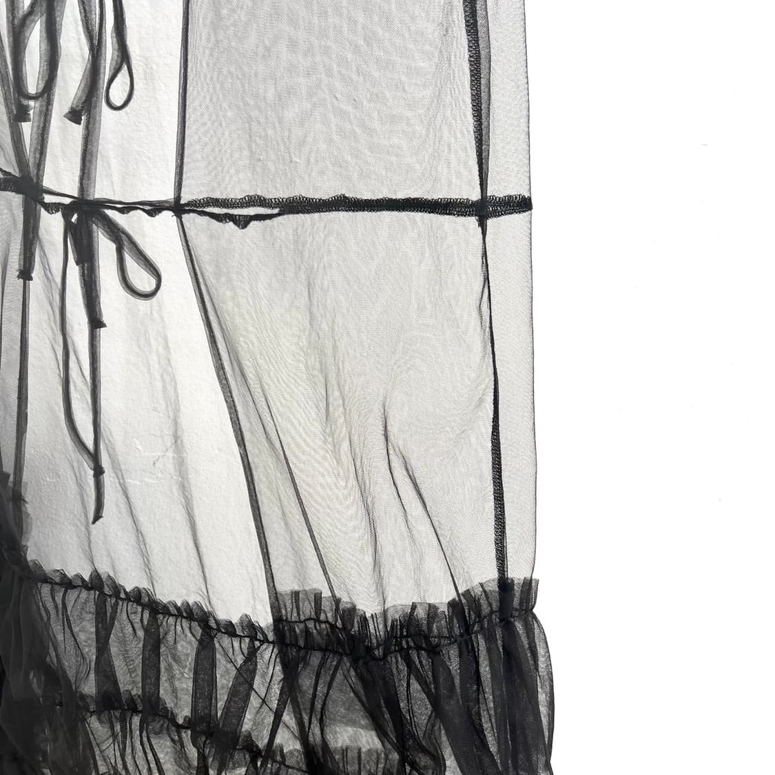 Black sheer tulle layered  dress 상품이미지3