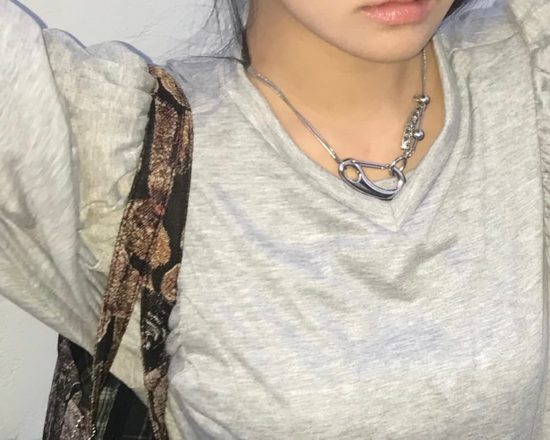 Silver vintage wave Necklace 상품이미지1