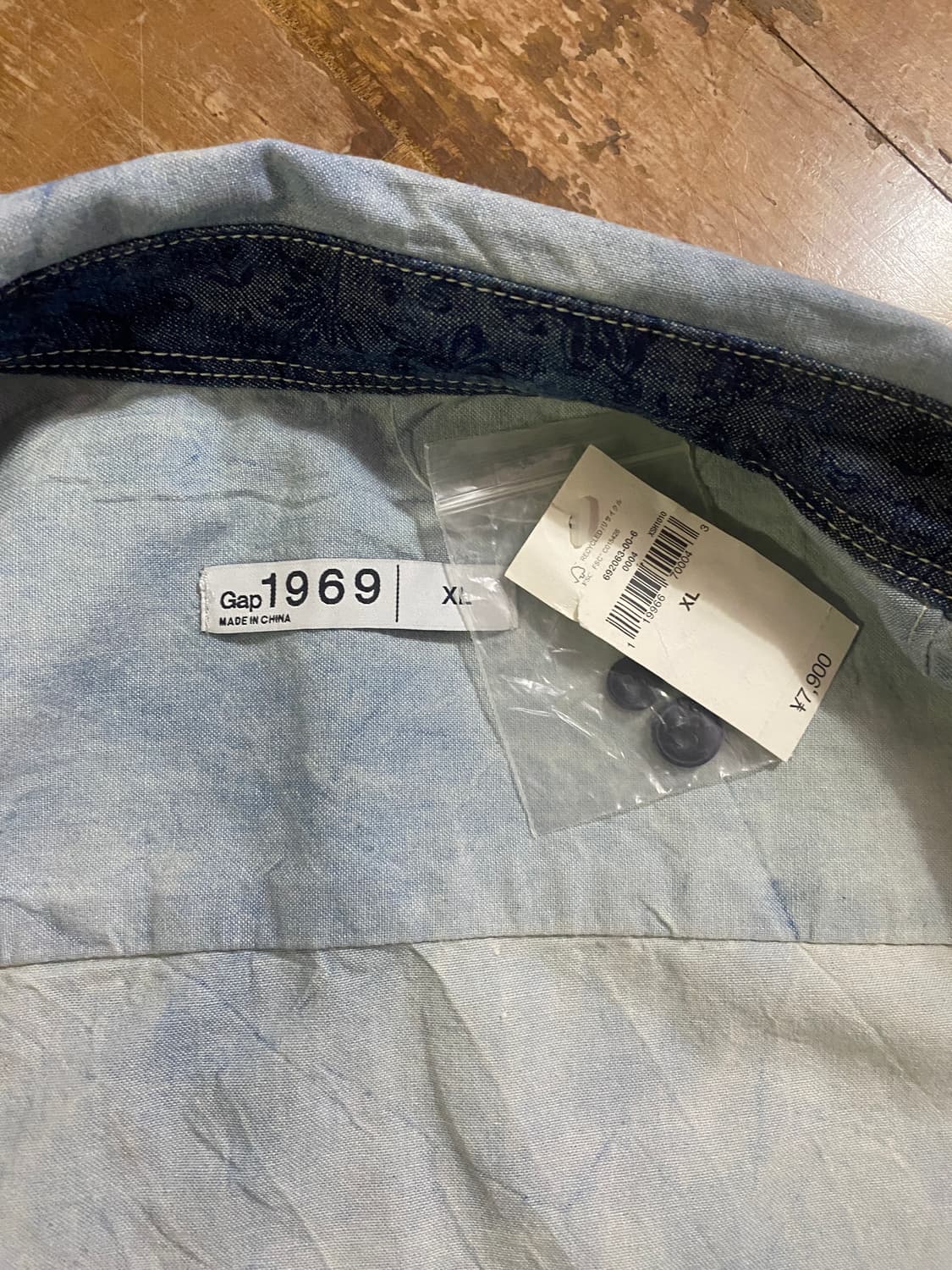(새상품)GAP 1969 데님 워싱 코튼 셔츠 XL 상품이미지3