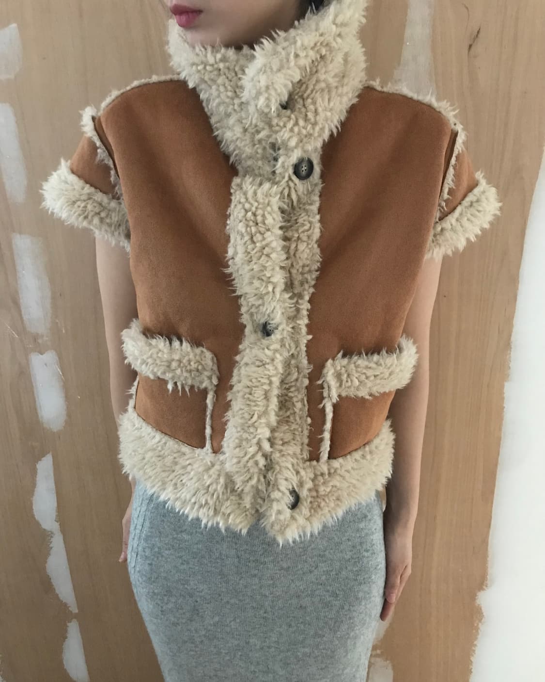 vintage half shearling jacket 상품이미지5