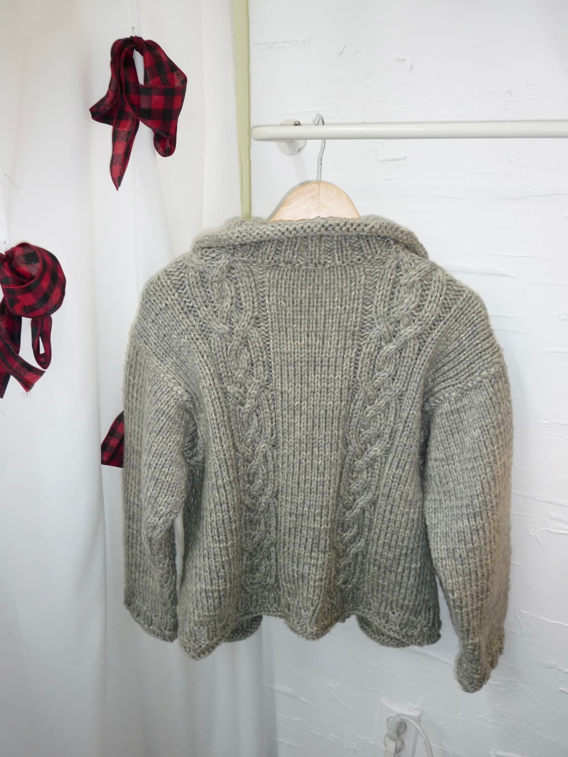 Cloud grey knit open cardigan 상품이미지7