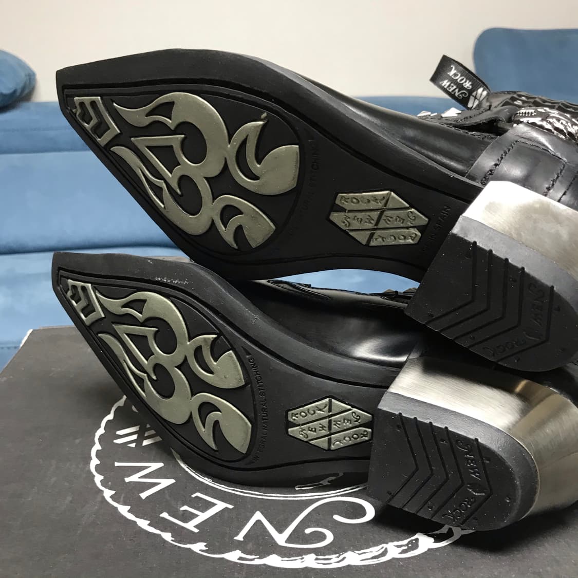 뉴락 유광 무광 믹스 하네스 웨스턴 부츠 상품이미지5