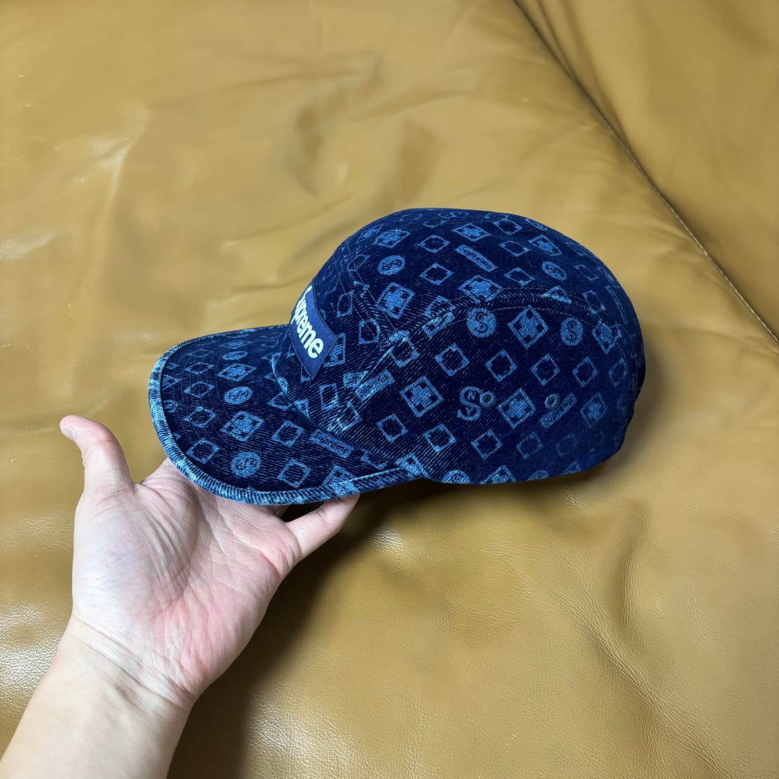 슈프림 캠프캡 모자 박스로고 네이비 상품이미지4