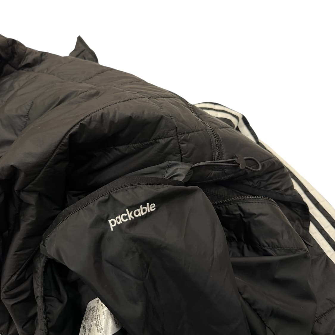 아디다스 패디드 후드 삼선 경량패딩 자켓  L 상품이미지5