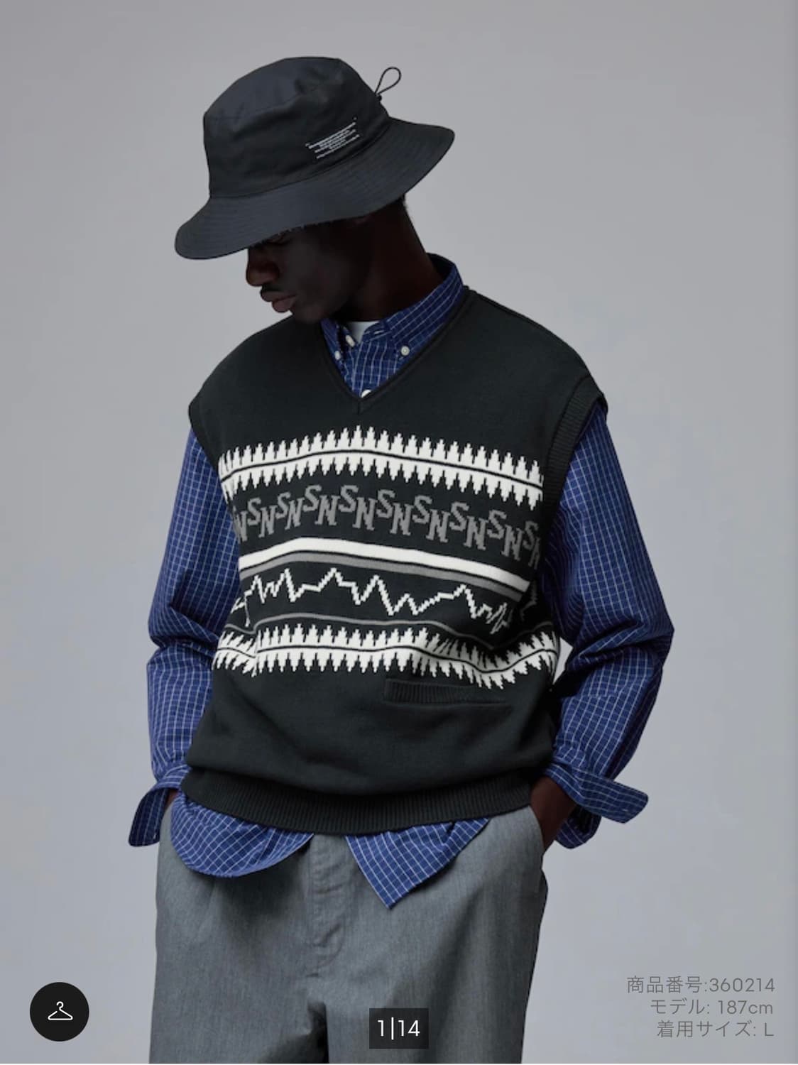 [3XL/블랙] GU 언더커버 브이넥 베스트 V넥 상품이미지2