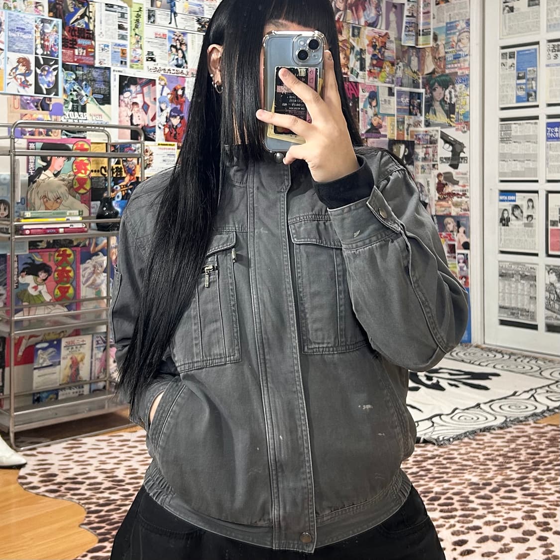 JPN 빈티지 그레이 봄버 코튼 자켓 상품이미지1