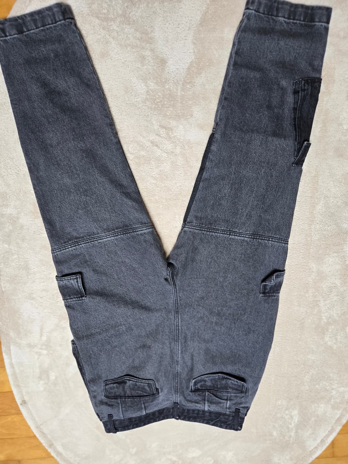 46] 준지(Juun.J) 블랙 믹스 데님 카고 팬츠 (JC9X21PD2 상품이미지2