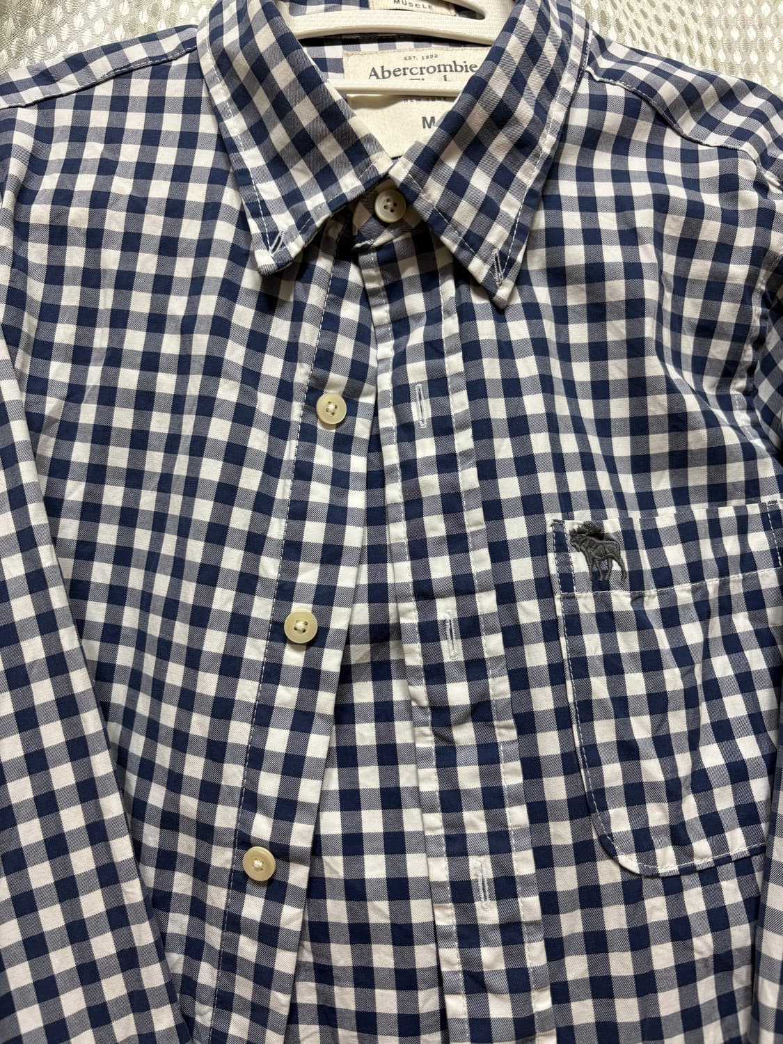 아베크롬비 블루 체크 셔츠 상품이미지3