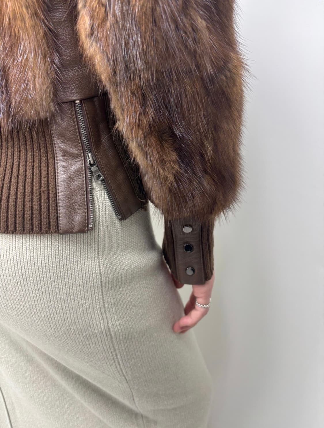 브라운 퍼&가죽자켓 상품이미지5