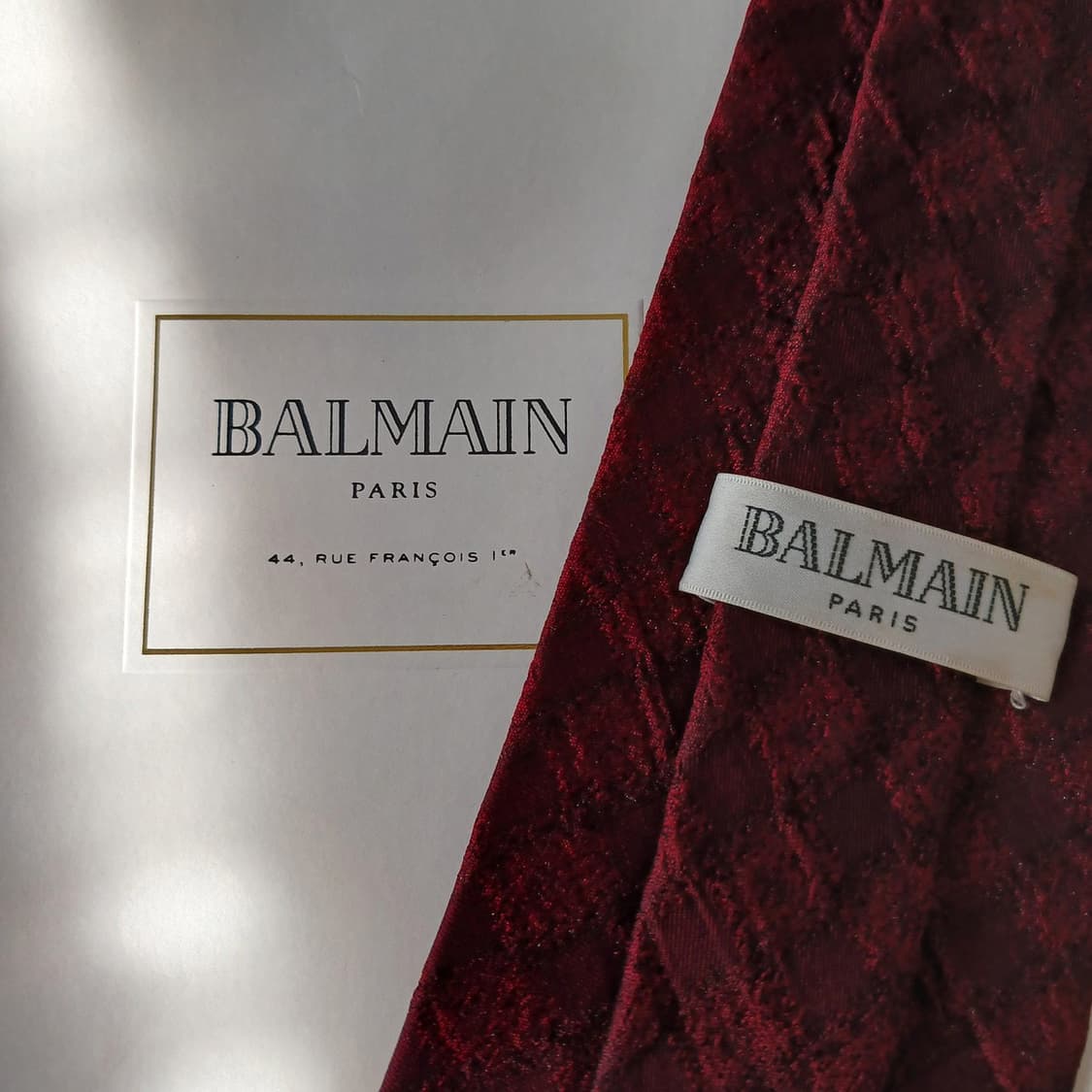 발망 실크 버건디 자카드 패턴 넥타이 9.8cm A+~A등급 A18967 상품이미지5