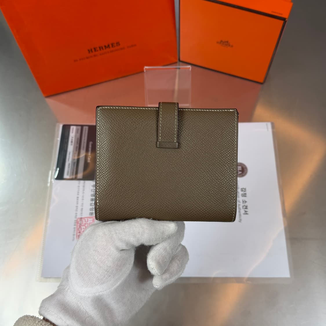 [리오브] 에르메스 베안 앱송 실버 에토프 컴팩트 반지갑 상품이미지3