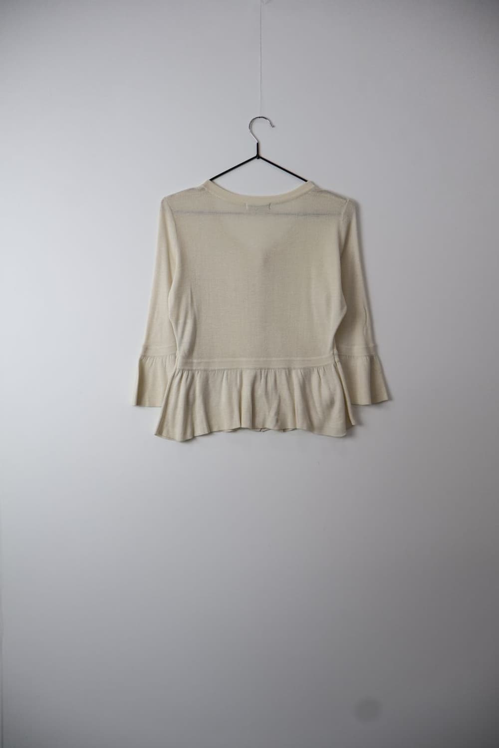 Jpn Cream Peplum Knit Cardigan 상품이미지5