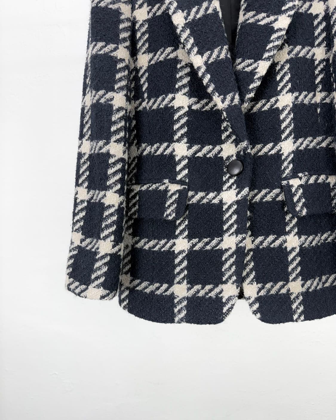 이자벨마랑 네이비 글렌 체크 트위드 라펠 자켓 상품이미지4