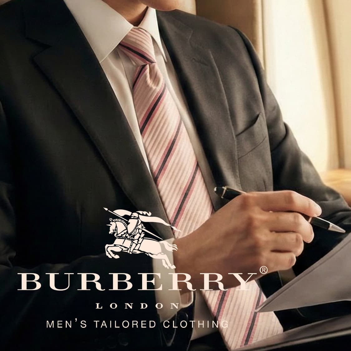 버버리 실크 핑크 스트라이프 넥타이 9.5cm A+등급 K1795
 상품이미지1