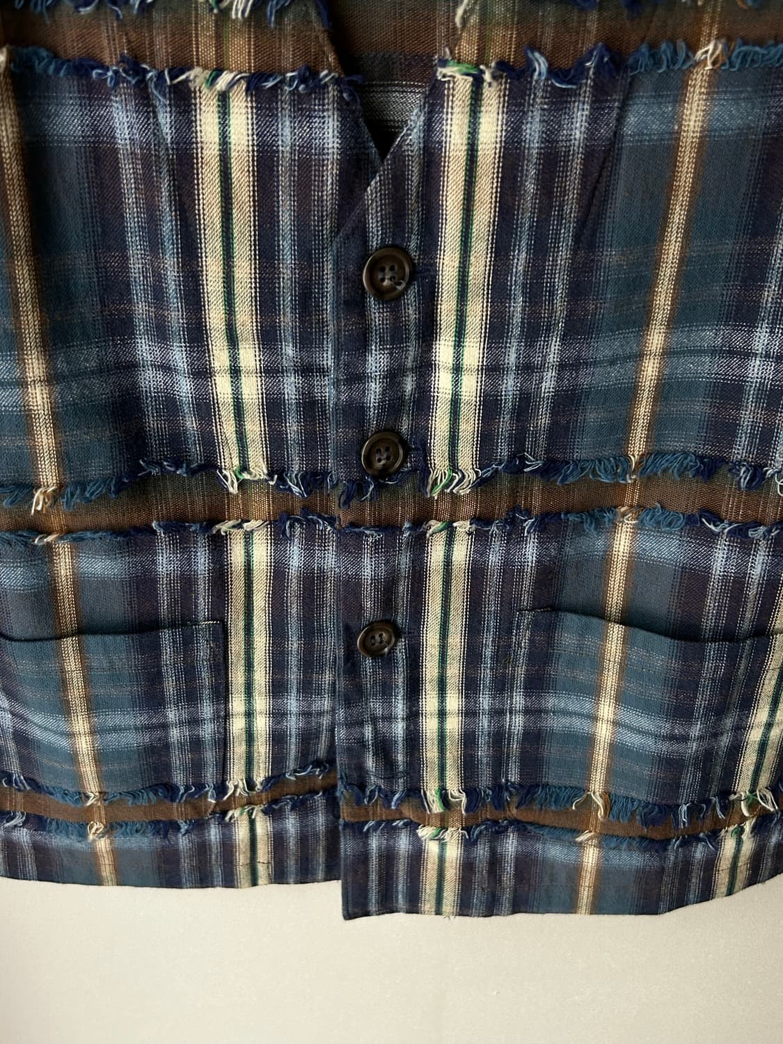 Vintage 체크 베스트 상품이미지4