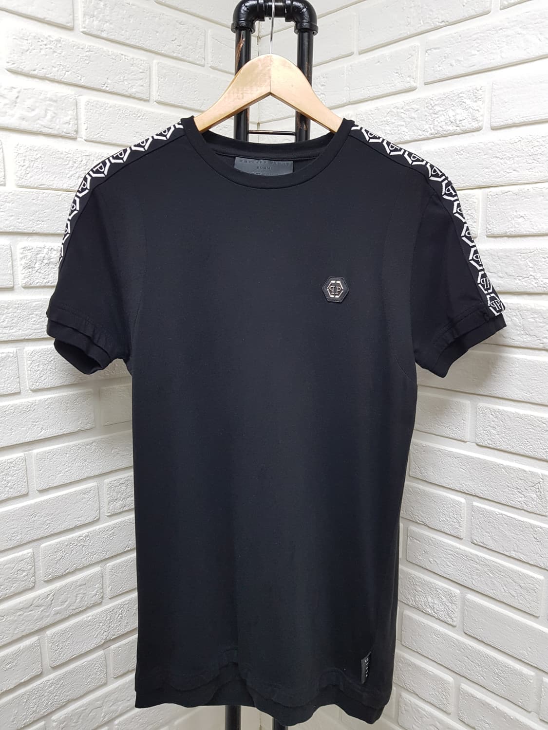 [m/95/정품] 필립플레인 블랙 반팔 티셔츠 상품이미지3