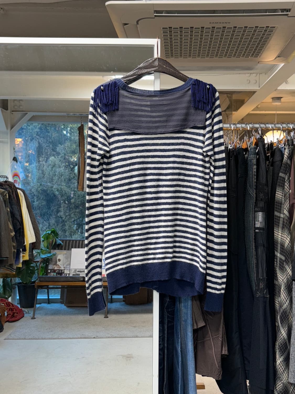 Ato 스트라이프 견장 가디건 상품이미지2