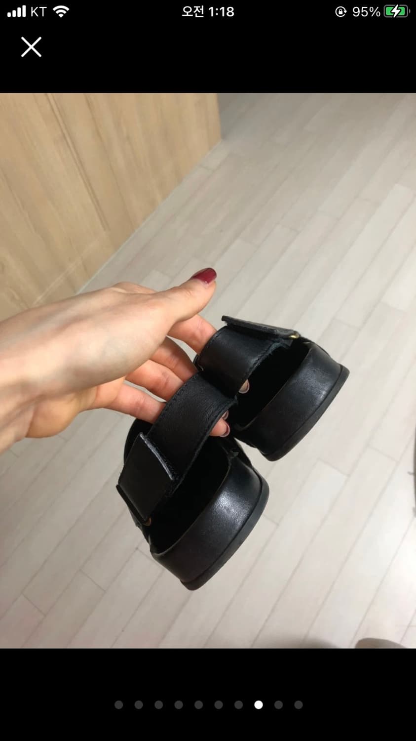 구찌 블랙 가죽 홀스빗 뮬 샌들(정품) 상품이미지10