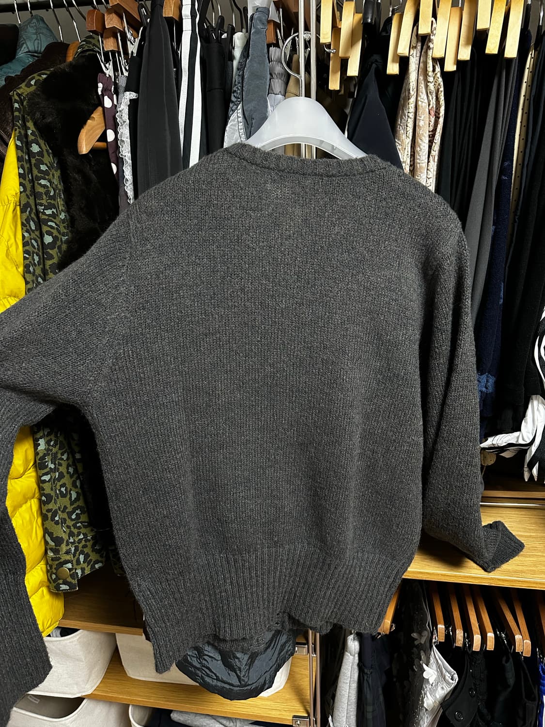 파르티멘토 와이드 리브 버튼업 니트 가디건 상품이미지3