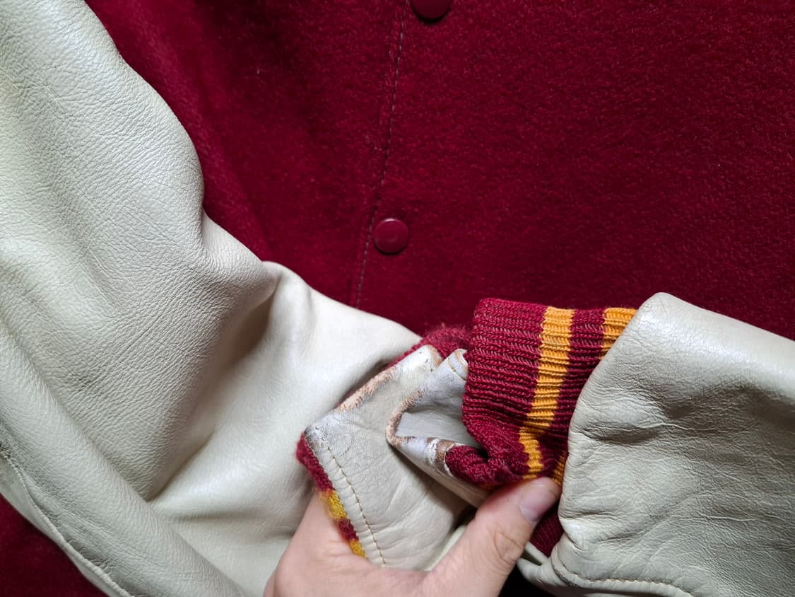 80s 골든베어 버건디 바시티 자켓 상품이미지8