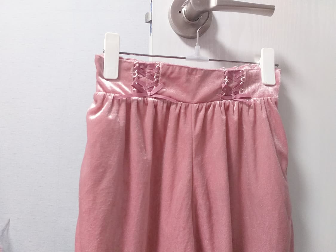 빈티지 리본 아일렛 팬츠 바지 히메갸루 달천 대장 양산형 지뢰계 y2k 상품이미지1