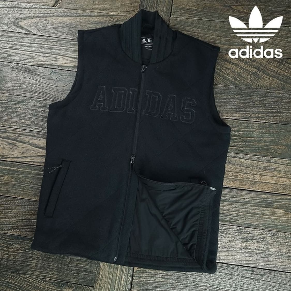 [아디다스] 빅로고 자수 집업 베스트 조끼 블랙 M19157 상품이미지1