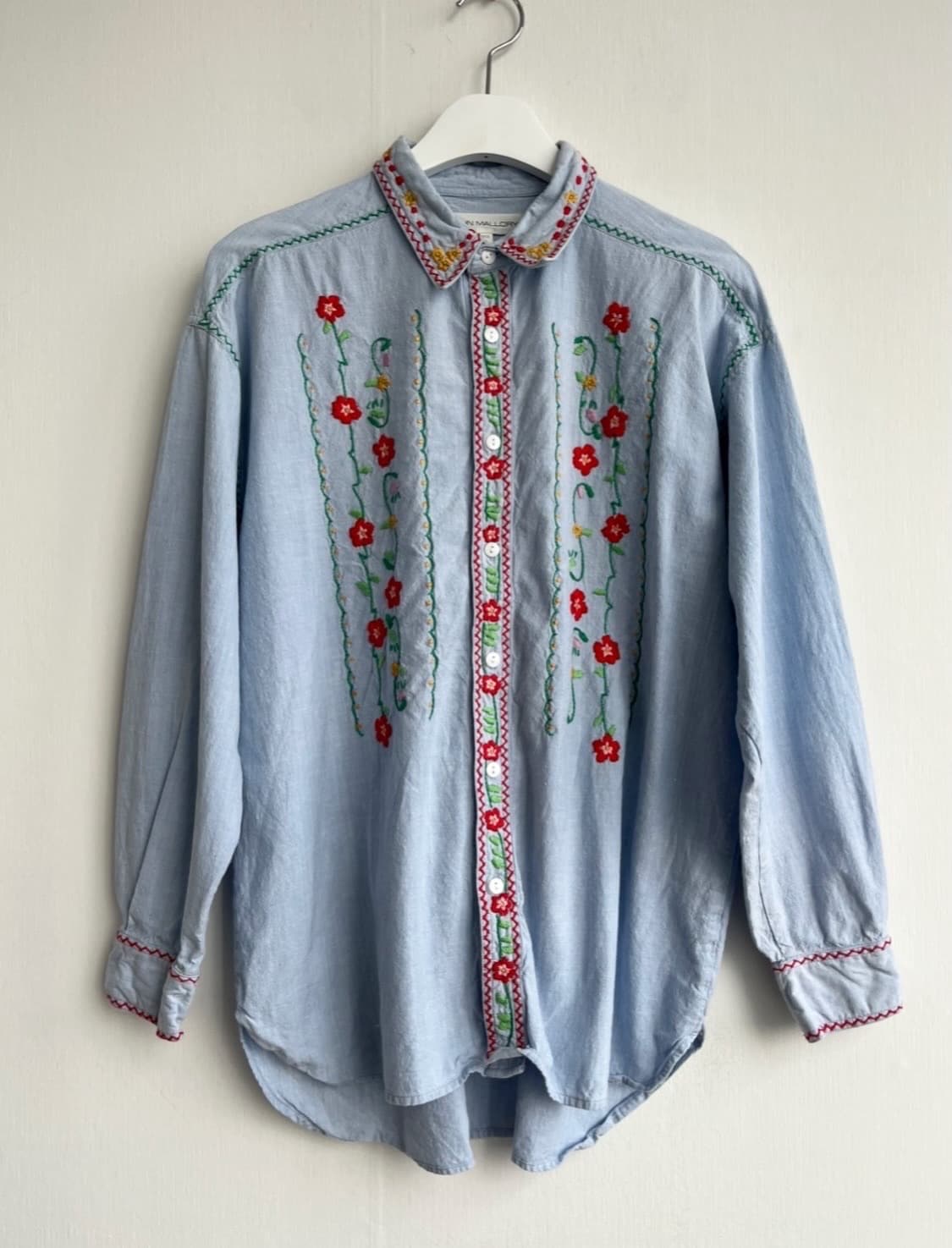 JOHN MALLORY 데님 자수 셔츠 블라우스 상품이미지1