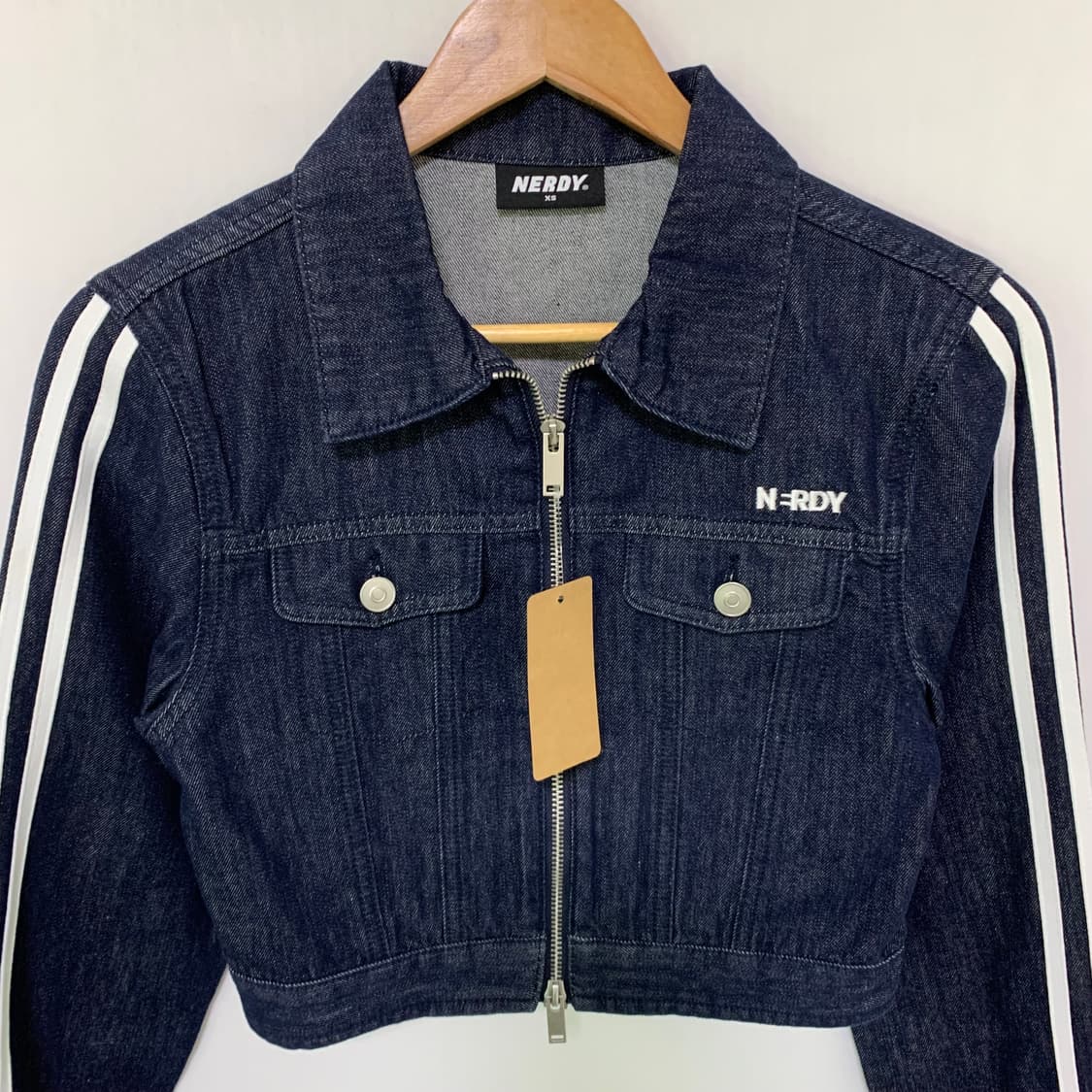 널디 NERDY 투웨이 지퍼 크롭 데님자켓 00s y2k 디젤깔 청자켓 상품이미지3