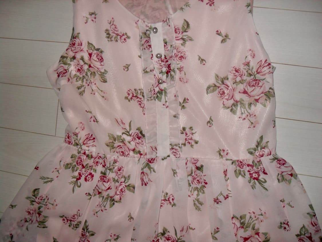 액시즈팜 플라워 패턴 슬리브리스 원피스 핑크 꽃무늬 갸루 엑시즈팜 상품이미지2