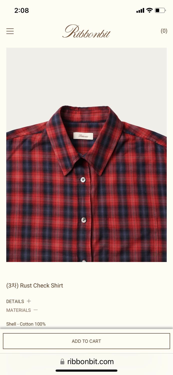 리본빛 러스트 체크 셔츠 Rust Check Shirt  상품이미지2