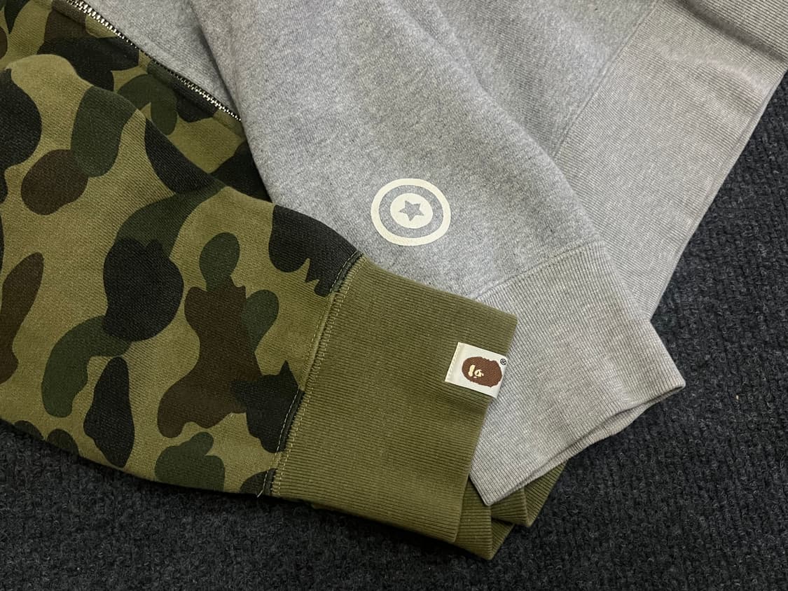 베이프 아수라 샤크 후드집업 카모 회색 상품이미지2