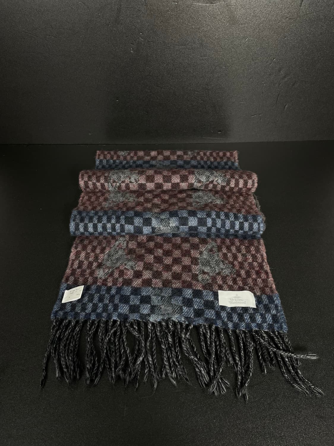 비비안웨스트우드 자수 로고 울 머플러 목도리 상품이미지1