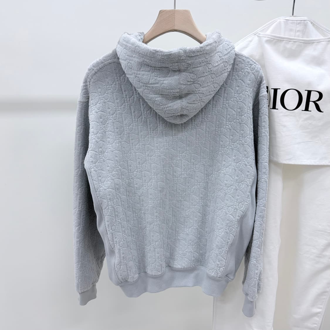 [S급/L] 디올 오블리크 코튼 테리 후드티 스카이블루 상품이미지4