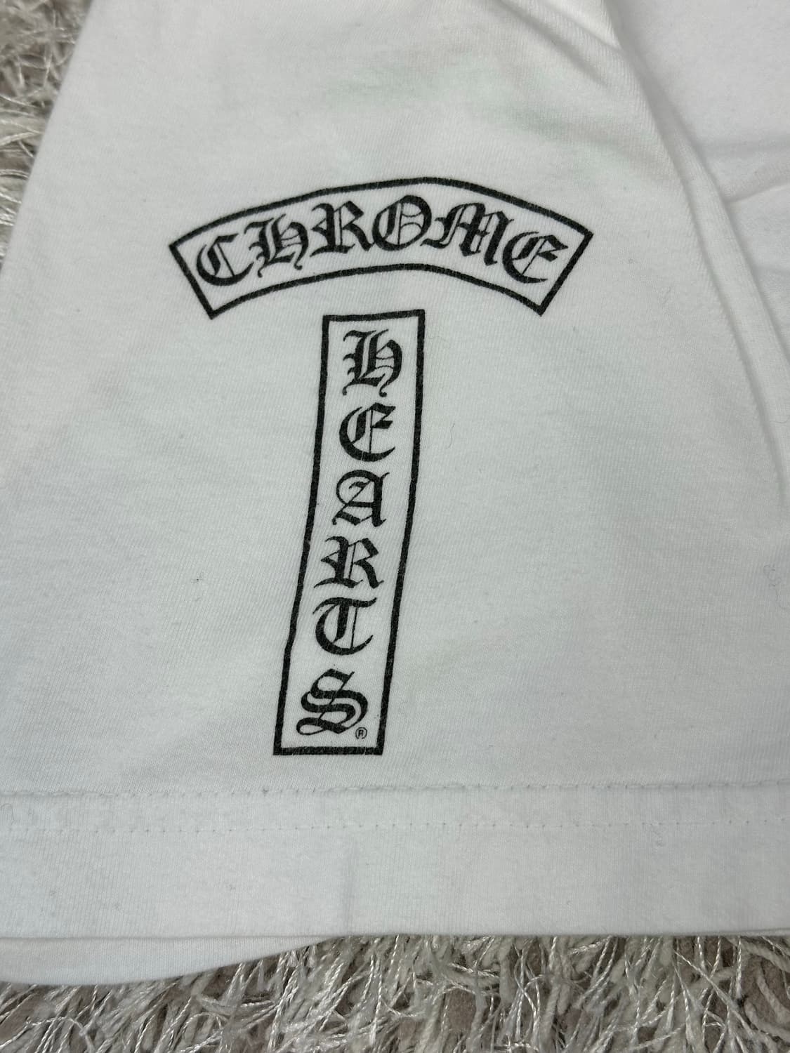 [M] 백화점판 정품 크롬하츠 퍽유로고 반팔 화이트 상품이미지5
