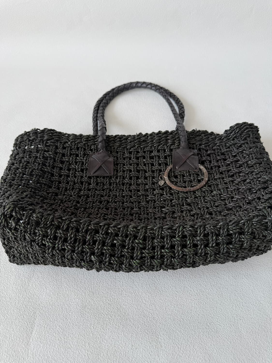 Pre owned 레더핸들 라탄백 상품이미지3