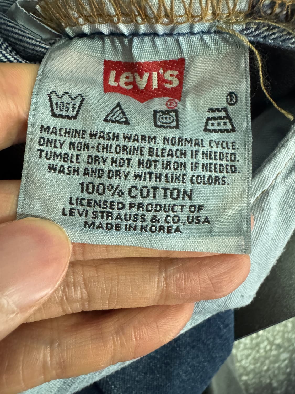공용!! 리바이스 501 밑단 스크래치 버튼 8부 데님팬츠 상품이미지4