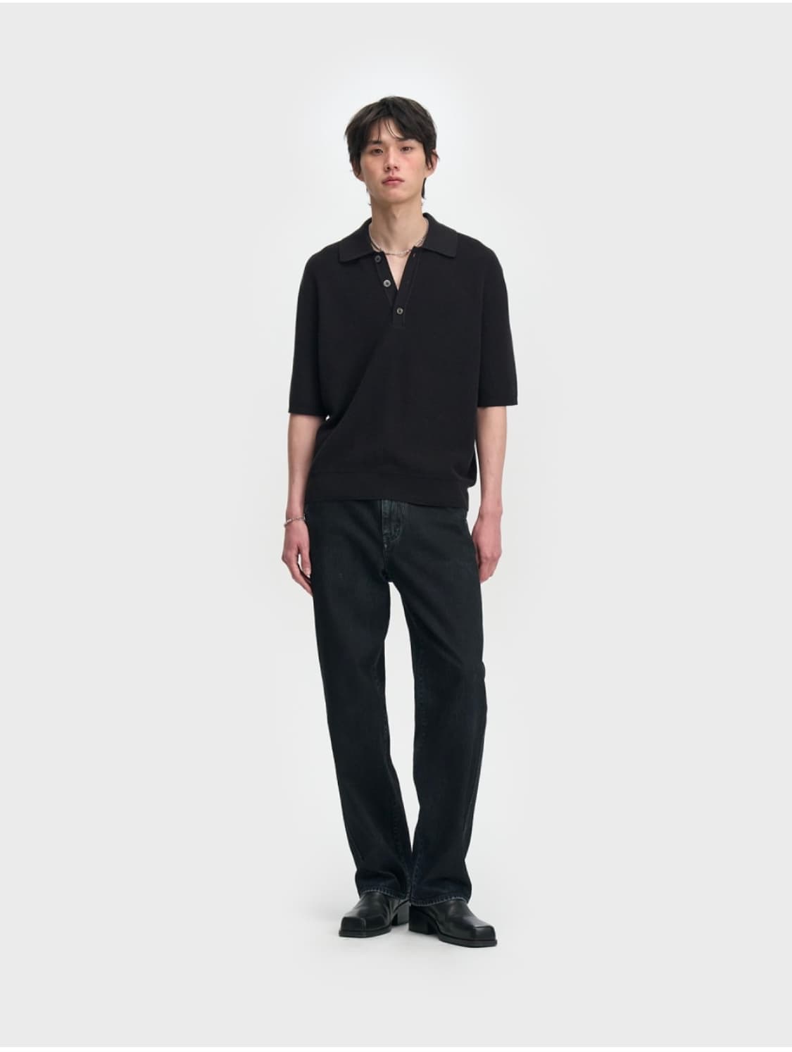 벨리에 트루 레귤러 데님 팬츠 - 페인티드 블랙 상품이미지3